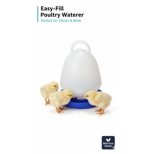 1-Liter Plastic Poultry & Pigeon Waterer – Gravity Feed Design