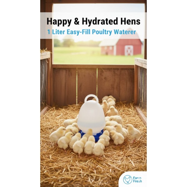 1-Liter Plastic Poultry & Pigeon Waterer – Gravity Feed Design