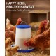 4 kg Plastic Poultry Feeder with Feed Saver Ring, Lid & Handle – Blue & White Gravity-Fed Chicken Feeder for Chicks, Growers, and Adult Poultry