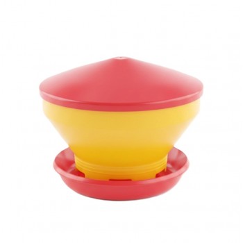 Automatic Plastic Poultry Feeder for Chicks and Grower Birds – 4kg Gravity-Flow Chick & Poultry Feed Dispenser, Durable Easy-to-Clean Turbo-Style Feeder, Anti-Waste Design