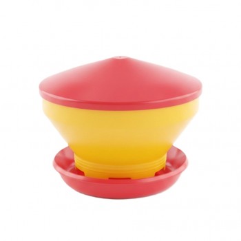 Automatic Plastic Poultry Feeder for Chicks and Grower Birds – 4kg Gravity-Flow Chick & Poultry Feed Dispenser, Durable Easy-to-Clean Turbo-Style Feeder, Anti-Waste Design