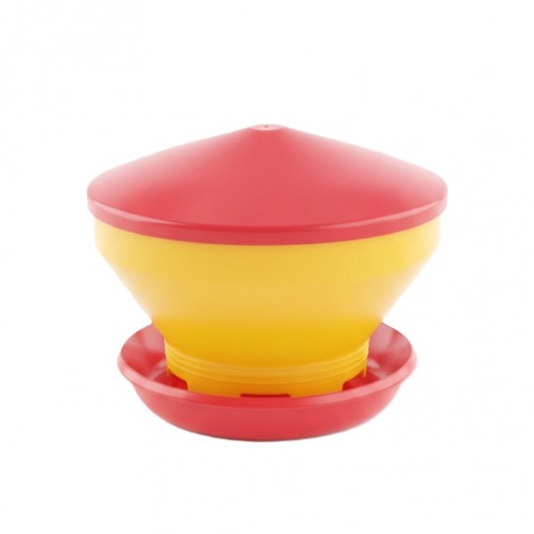 Automatic Plastic Poultry Feeder for Chicks and Grower Birds – 4kg Gravity-Flow Chick & Poultry Feed Dispenser, Durable Easy-to-Clean Turbo-Style Feeder, Anti-Waste Design