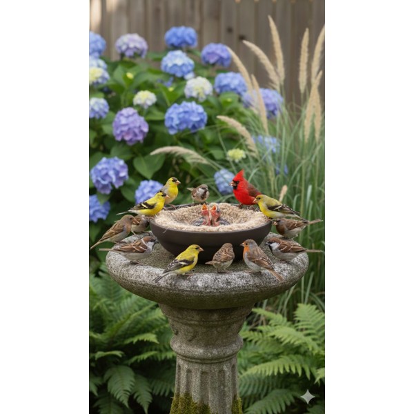 Multi-Purpose Heavy Plastic Bird Bath Bowl | Wide Shallow Water Dish for Garden Birds | Screw-Fix Base for Stand or Ground Use | Durable Food & Water Bowl for Birds, Cats, Dogs & Small Pets Multi-Purpose Heavy Plastic Bird Bath Bowl | Wide Shallow Water Dish for Garden Birds | Screw-Fix Base for Stand or Ground Use | Durable Food & Water Bowl for Birds, Cats, Dogs & Small Pets