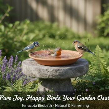 Classic Terracotta Bird Bath Bowl ( Large ) – Handmade Sealed Garden Bird Bath for Drinking, Feeding & Bathing – 44cm Outdoor Wildlife Water Bowl Classic Terracotta Bird Bath Bowl ( Large ) – Handmade Sealed Garden Bird Bath for Drinking, Feeding & Bathing – 44cm Outdoor Wildlife Water Bowl