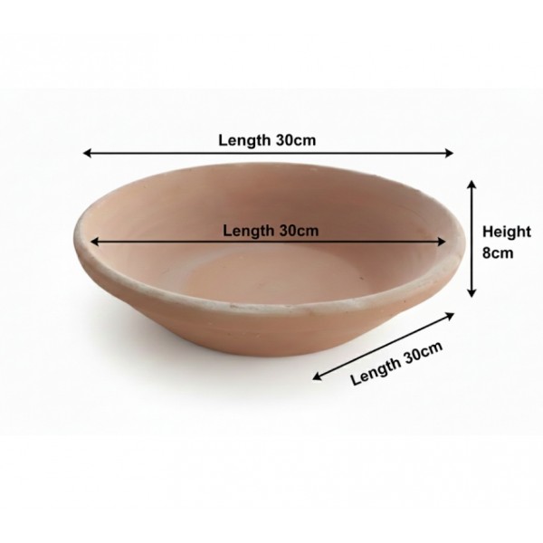 Classic Terracotta Bird Bath Bowl (Small) – Handmade Sealed Garden Bird Bath for Drinking, Feeding & Bathing – 30 × 30 × 8 cm Outdoor Wildlife Water Bowl