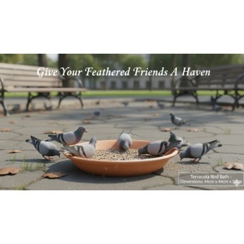 Classic Terracotta Bird Bath Bowl (Small) – Handmade Sealed Garden Bird Bath for Drinking, Feeding & Bathing – 30 × 30 × 8 cm Outdoor Wildlife Water Bowl