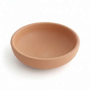 Terracotta Bird Bath & Feeder Bowl, Natural Unglazed Clay, Shallow Design – 16 × 16 × 7 cm