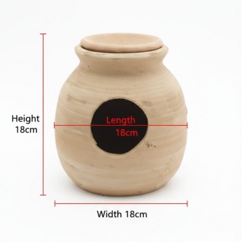 Handmade Terracotta Bird Hideout & Feeder – Large 18x18x18cm Nesting Shelter for Lovebirds, Budgies & Small Animals – Natural Eco-Friendly Cage Accessory