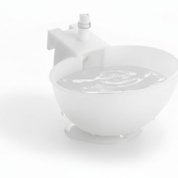 Automatic Bird Water Dispenser & Poultry Drinking Bowl (White) | Auto-Fill Float Valve Water Cup for Cages & Coops | Durable Plastic Bath for Finches, Parakeets, Chickens, Quail & Ducks