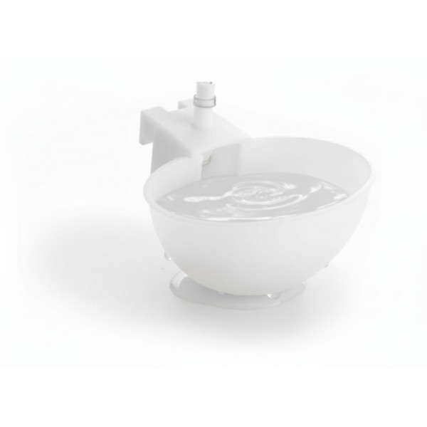 Automatic Bird Water Dispenser & Poultry Drinking Bowl (White) | Auto-Fill Float Valve Water Cup for Cages & Coops | Durable Plastic Bath for Finches, Parakeets, Chickens, Quail & Ducks