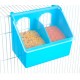 Bird Feeding Box for Poultry, Chicken, Pigeon & Hen | Parinda Two Hole Feeder (Blue) | Anti-Waste Grain Feeder with Transparent Lid | Easy Cage Installation