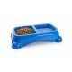 Large Double Pet Food & Water Bowl | Dual Feeding Station for Cats & Small Dogs | Durable Plastic Multi-Pet Bowl (Color: Blue) (35 × 23 × 9 cm)