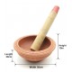 Traditional Terracotta Mortar and Pestle Set – Large Size (30 × 30 × 10 cm) Manual Clay Grinder for Spices, Herbs, Seeds & Bird Food Preparation