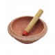 Traditional Terracotta Mortar and Pestle Set – Large Size (30 × 30 × 10 cm) Manual Clay Grinder for Spices, Herbs, Seeds & Bird Food Preparation