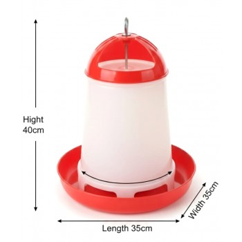 8kg Plastic Poultry Feeder – Top Slide-Open, Anti-Spill Tower Design, Durable PP Plastic, Floor or Hanging Use, 35x35x40cm