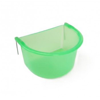 D-Cup Bird Feeder & Drinker 300ml – Easy-Clip Cage Cup for Food, Water, Grit or Bathing, Strong Wire Hooks, Non-Toxic Plastic, ( Green )