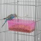 Plastic Bird Feeder, Drinker & Bath Box – Small Size (14 × 7 × 5 cm), Clip-On Cage Accessory for Budgies, Finches & Small Birds, Pink