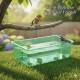 Plastic Bird Feeder, Drinker & Bath Box – Medium Size (17 × 11 × 5 cm), Clip-On Cage Accessory for Small Birds (Green)