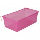 Plastic Bird Feeder, Drinker & Bath Box – Medium Size (17 × 11 × 5 cm), Clip-On Cage Accessory for Small Birds (Pink)