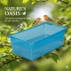 Plastic Bird Feeder, Drinker & Bath Box – Large Size (23 × 13 × 8 cm), Clip-On Cage Accessory for Small Birds (Blue)