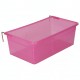 Plastic Bird Feeder, Drinker & Bath Box – Large Size (23 × 13 × 8 cm), Clip-On Cage Accessory for Small Birds (Pink)