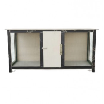 Large Wooden Rabbit Hutch & Small Animal Cage – 121×51×56 cm Spacious Indoor & Outdoor Enclosure for Rabbits, Guinea Pigs, Bunnies with Wire Mesh Run