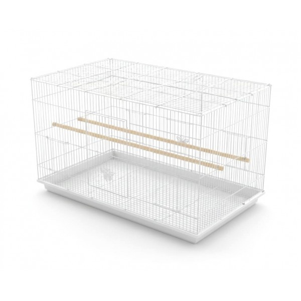 Metal Flight & Breeding Bird Cage with Divider | 66×45×45 cm | Slide-Out Tray | For Budgies, Finches, Lovebirds & Cockatiels