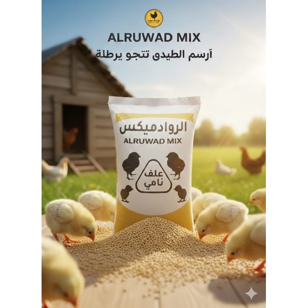 Ras Al Khaimah Alruwad Mix Grower Poultry Feed 50 kg – 21% High-Protein Feed for Young Chickens, Broilers & Layers (4–8 Weeks)