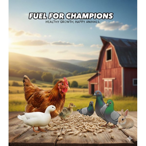 Abu Dhabi Agrivita Multi-Species Animal & Bird Food Pellets 20kg | 16% Protein Complete Feed for Livestock & Poultry | Supports Growth & Immunity