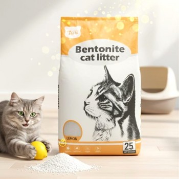Cat Partner Bentonite Cat Litter – Dust Free Clumping Litter with Lemon Scent, 25L (20kg), Natural Sodium Bentonite, Strong Odor Control for All Cat Breeds
