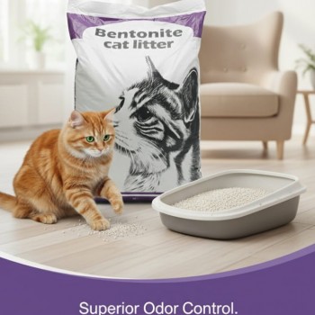 Cat Partner Bentonite Cat Litter – Dust Free Clumping Litter with Lavender Scent, 25L (20kg), Natural Sodium Bentonite, Strong Odor Control for All Cat Breeds