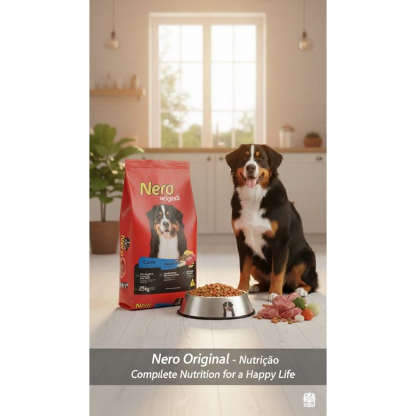 Nero Original Adult Dog Food – Meat Flavor – Complete and Balanced Diet – 25kg