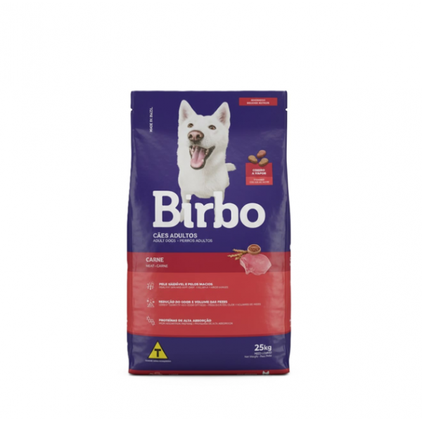 Birbo Premium Adult Dog Food – Meat Flavor – 25 kg Pack for Healthy Skin, Soft Coat