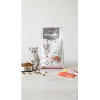 Monello Cat Kitten Dry Food – Salmon & Chicken, 1 KG | Premium Nutrition for Healthy Growth, Immunity & Digestive Health, Taurine-Enriched, No Artificial Colors or Flavors Monello Cat Kitten Dry Food – Salmon & Chicken, 1 KG | Premium Nutrition for Healthy Growth, Immunity & Digestive Health, Taurine-Enriched, No Artificial Colors or Flavors