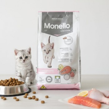Monello Cat Kitten Dry Food – Salmon & Chicken, 1 KG | Premium Nutrition for Healthy Growth, Immunity & Digestive Health, Taurine-Enriched, No Artificial Colors or Flavors