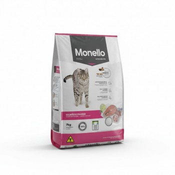 Monello Adult Cat Food Salmon & Chicken 7kg | Complete & Balanced Nutrition, 31% Protein, Omega 3 & 6, Low Sodium, High Digestibility Dry Food for Adult Cats