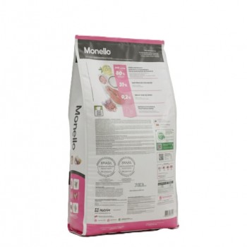 Monello Adult Cat Food Salmon & Chicken 15kg | Complete & Balanced Nutrition, 31% Protein, Omega 3 & 6, Low Sodium Formula, High Digestibility, Reduced Stool Odor, Dry Food for Adult Cats