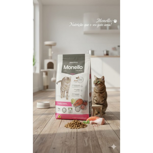 Monello Adult Cat Food Salmon & Chicken 15kg | Complete & Balanced Nutrition, 31% Protein, Omega 3 & 6, Low Sodium Formula, High Digestibility, Reduced Stool Odor, Dry Food for Adult Cats Monello Adult Cat Food Salmon & Chicken 15kg | Complete & Balanced Nutrition, 31% Protein, Omega 3 & 6, Low Sodium Formula, High Digestibility, Reduced Stool Odor, Dry Food for Adult Cats