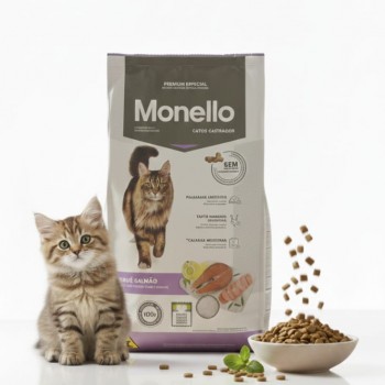Monello Special Premium Sterilized Cat Food – Turkey & Salmon, 1kg | Weight Control, Urinary Health & Hairball Support, No Artificial Colors or Flavors
