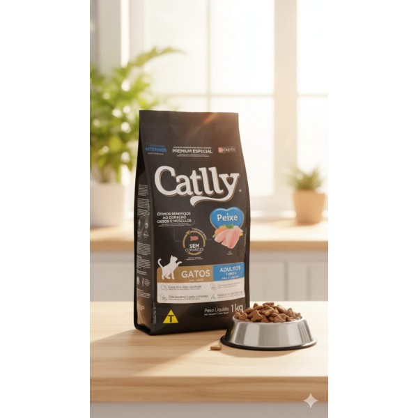 Catlly Premium Especial Fish Adult Dry Cat Food – Complete Nutrition with Taurine, Omega 3 & 6, Urinary pH Control, No Artificial Colorants – 1 kg