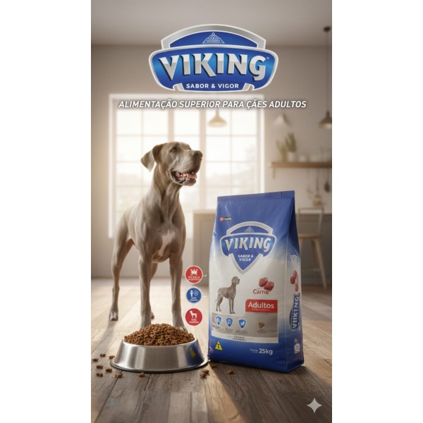 Viking Adult Dog Food – 25 kg – Complete & Balanced Nutrition for Adult Dogs, Flavor & Vigor Supports Healthy Skin & Coat, Provides Energy, and Reduces Stool Odor with Yucca Extract