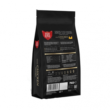 PawLove Adult Cat Food with Real Chicken – Complete & Balanced Dry Food for All Adult Cat Breeds – Supports Digestive Health, Immune System, Shiny Coat & Strong Bones – 7 kg