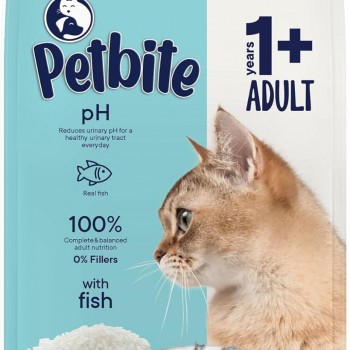Petbite Adult Dry Cat Food (1+ Years) – Real Fish | 85% Animal Protein Origin | Urinary Tract Health Support | Omega 3 & 6 for Skin & Coat | 100% Complete Nutrition | 1kg Bag