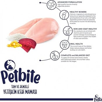 Petbite Adult Cat Food with Chicken – 1kg | High Protein (30%) | 100% Complete & Balanced Nutrition | pH Balanced for Urinary Health | No Fillers | For Cats 1+ Years