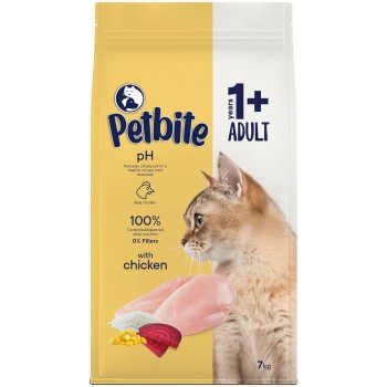 Petbite Adult Dry Cat Food (1+ Years), Chicken Flavor – High Protein (30%), pH Balanced for Urinary Health, 100% Complete & Balanced Nutrition, No Fillers – 7kg