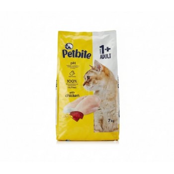 Petbite Adult Dry Cat Food (1+ Years), Chicken Flavor – High Protein (30%), pH Balanced for Urinary Health, 100% Complete & Balanced Nutrition, No Fillers – 7kg