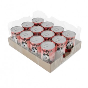 ProPlus Premium Wet Dog Food – Beef Chunks in Gravy, 400g Can × 12 | High-Quality, Protein-Rich Nutrition for Adult Dogs