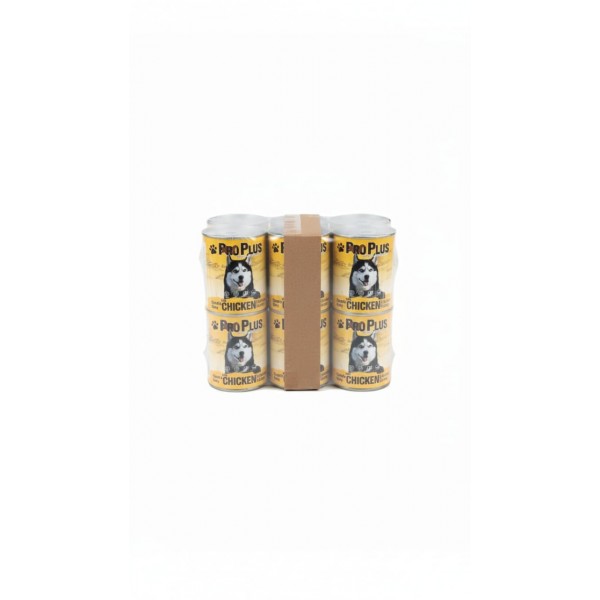 Pro Plus Premium Quality Dog Food – Chicken Chunks in Gravy, Complete Adult Nutrition, 400 g × 12 Cans