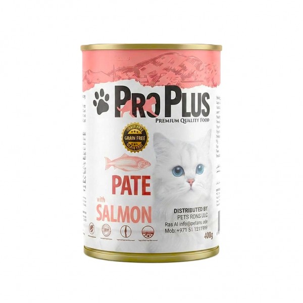 Pro Plus Salmon Pate Wet Cat Food 400g x 12 Pack Cans Grain Free Adult Cat Food with Fish Protein Taurine Vitamins Minerals Complete Nutrition Pro Plus Salmon Pate Wet Cat Food 400g x 12 Pack Cans Grain Free Adult Cat Food with Fish Protein Taurine Vitamins Minerals Complete Nutrition