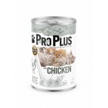 Pro Plus Kitten Premium Grain-Free Chicken Paté Wet Cat Food – 12 Cans × 400g